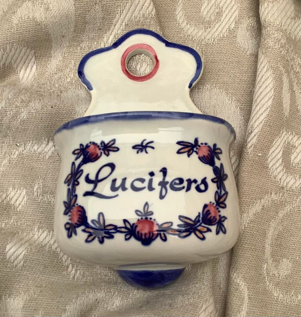 Vintage Porseleinen lucifer bakje, 13 x 9 x 6 cm, Ophalen of Verzenden