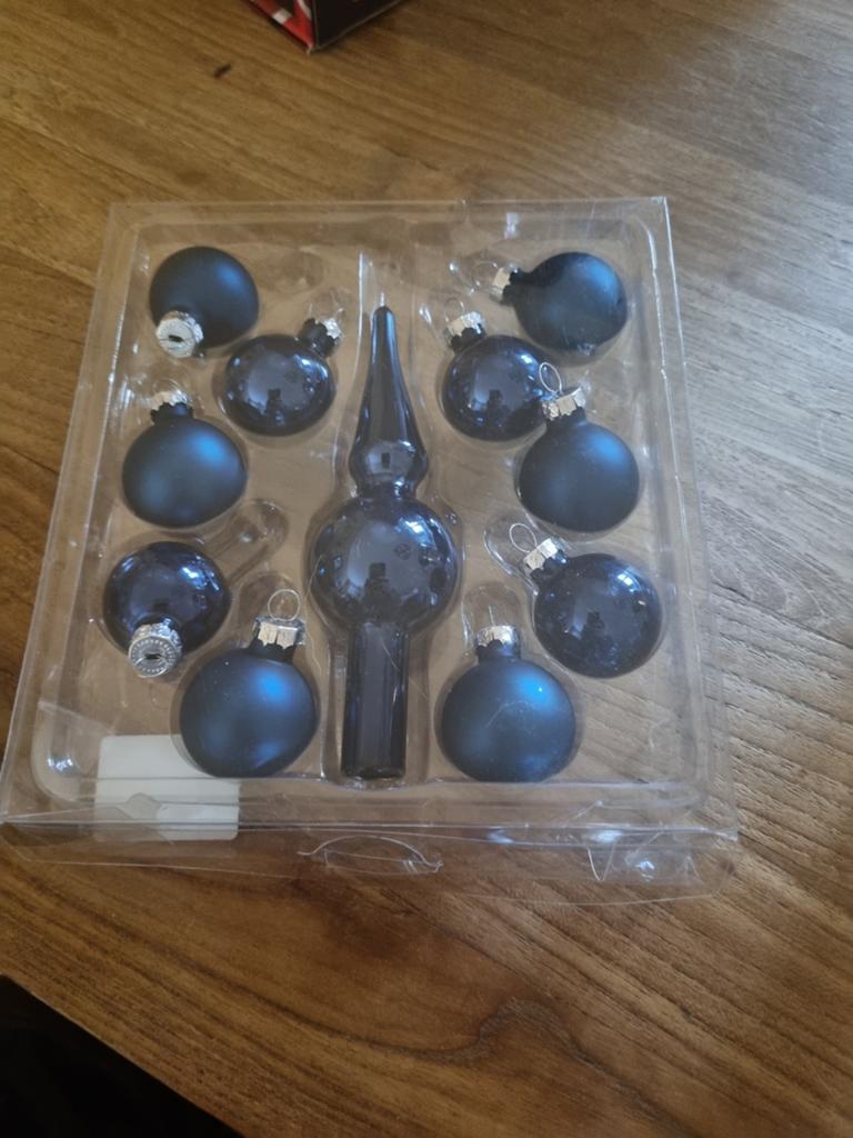 Nieuw mini kerstballen blauw glas 3cm bijna gratis, Diversen, Ophalen of Verzenden, Nieuw