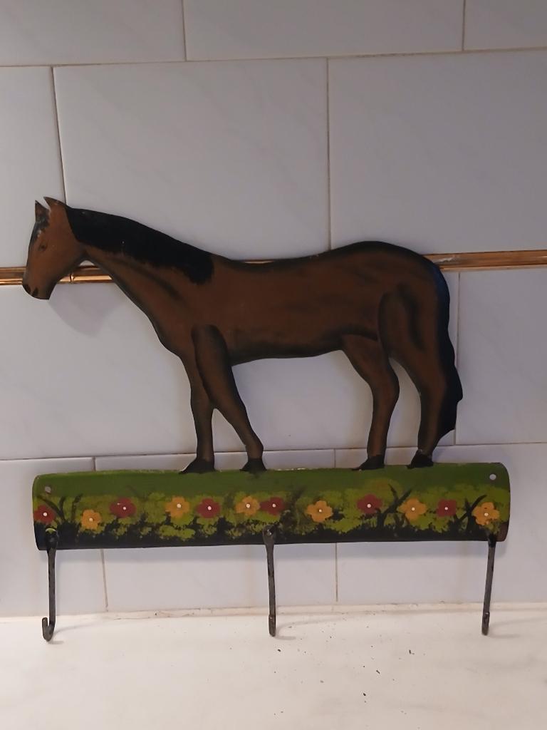 Leuke Vintage Metalen Kapstok. Paard, Ophalen of Verzenden