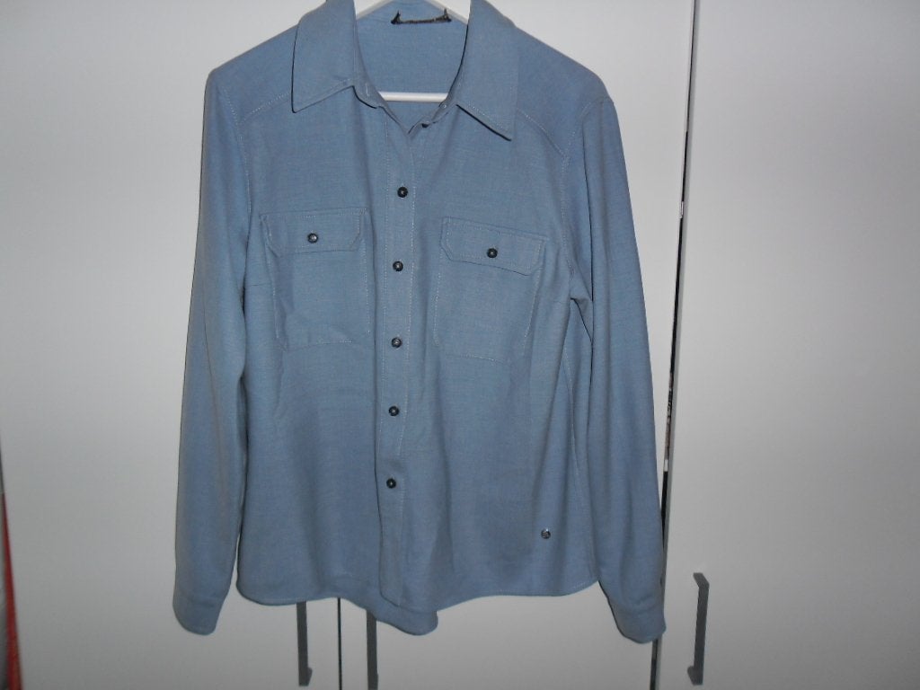 MOS MOSH Blauw / Grijze Blouse Met Knoopjes Maat M, Maat 38/40 (M), MOS MOSH, Blauw, Nieuw