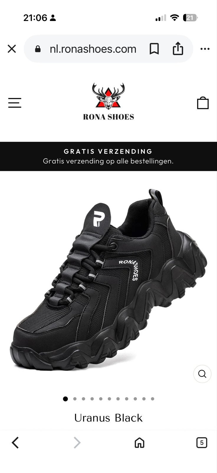 Rona Shoes Uranus Black Sneakers, Ophalen of Verzenden, Nieuw, Zwart, Werkschoenen