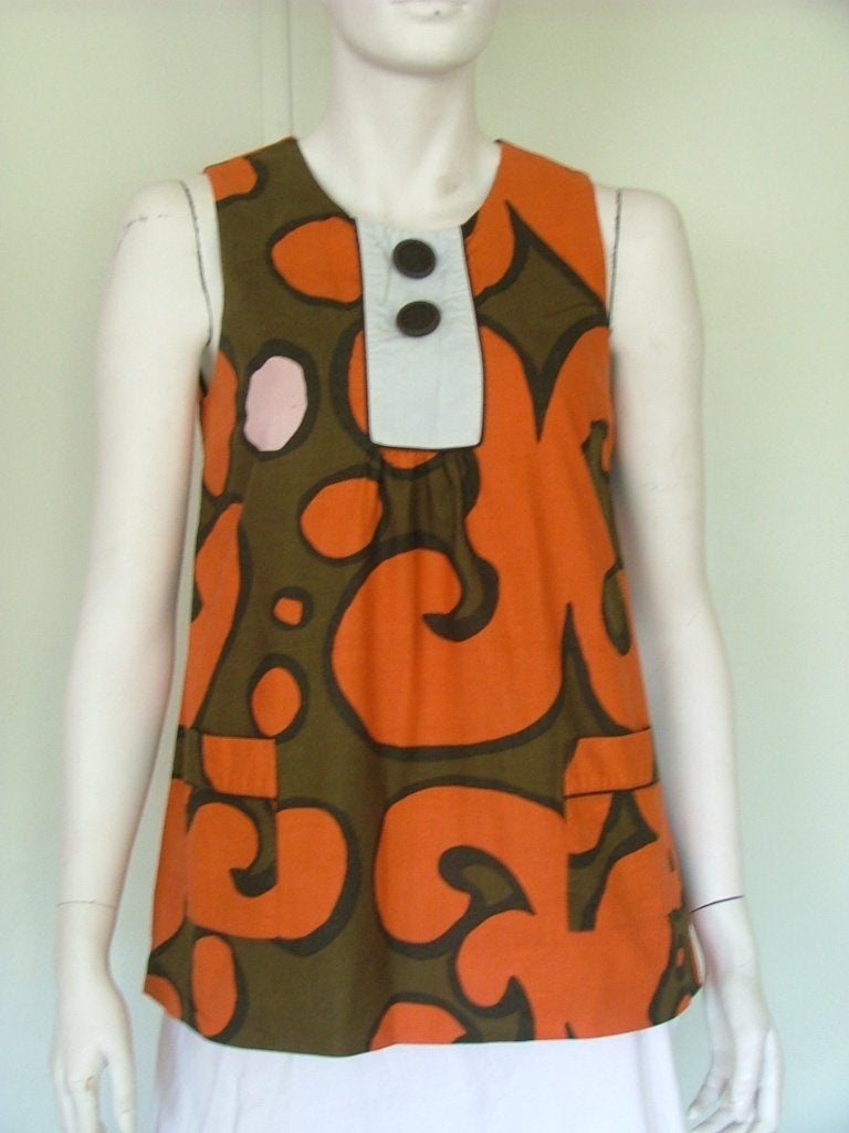 H&M Marimekko top mt 38 katoen, Maat 38/40 (M), H&M, Bruin, Ophalen of Verzenden