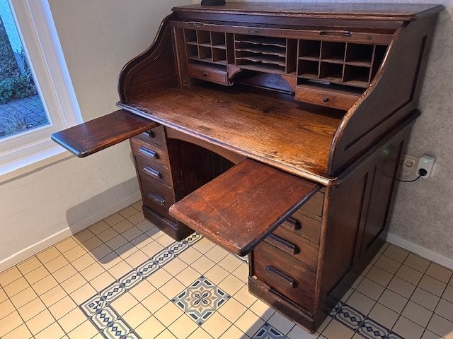 Antiek rolluikbureau van eikenhout, Antiek en Kunst, Ophalen