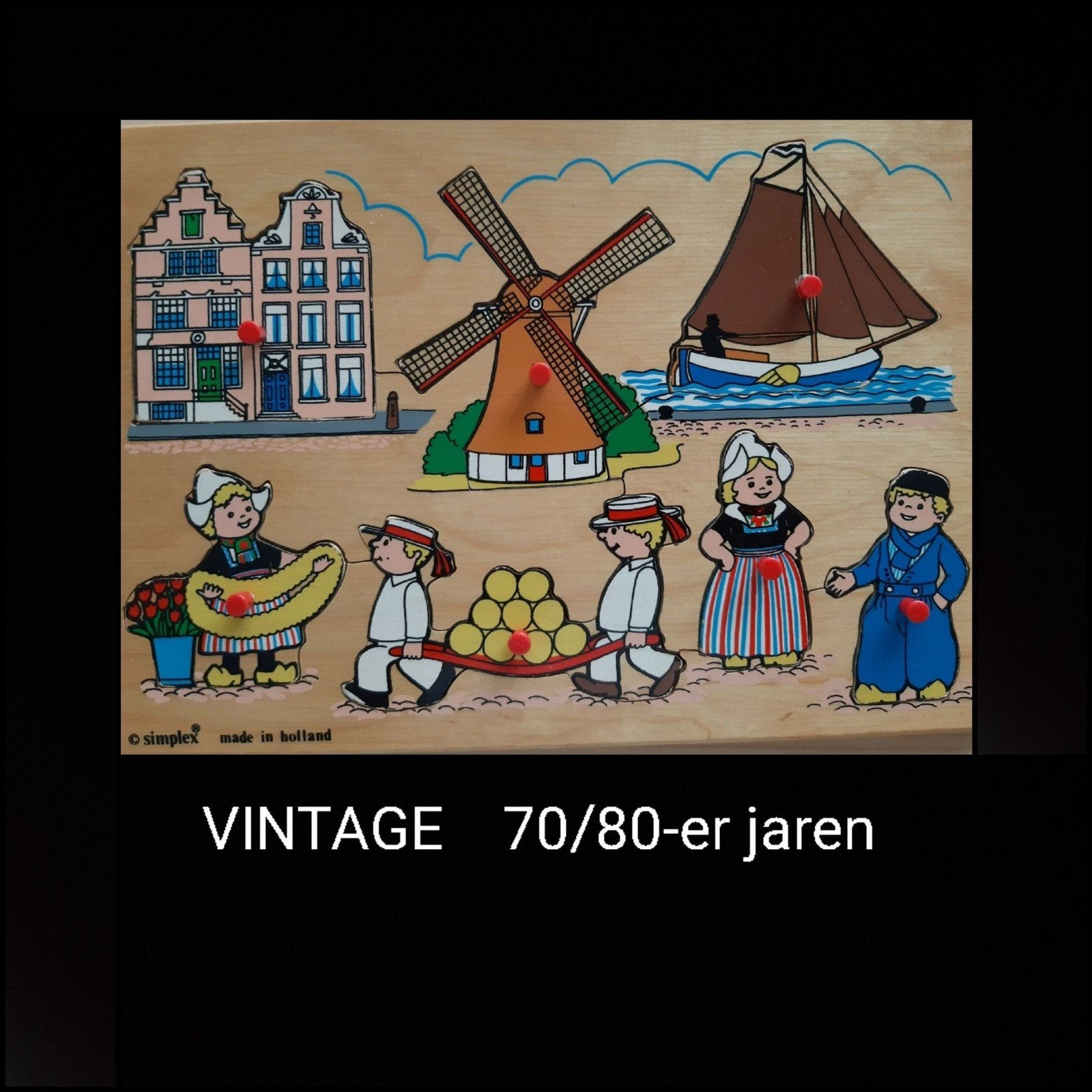 Vintage Simplex Holland houten puzzel - Jaren '70/'80, Ophalen of Verzenden, Zo goed als nieuw