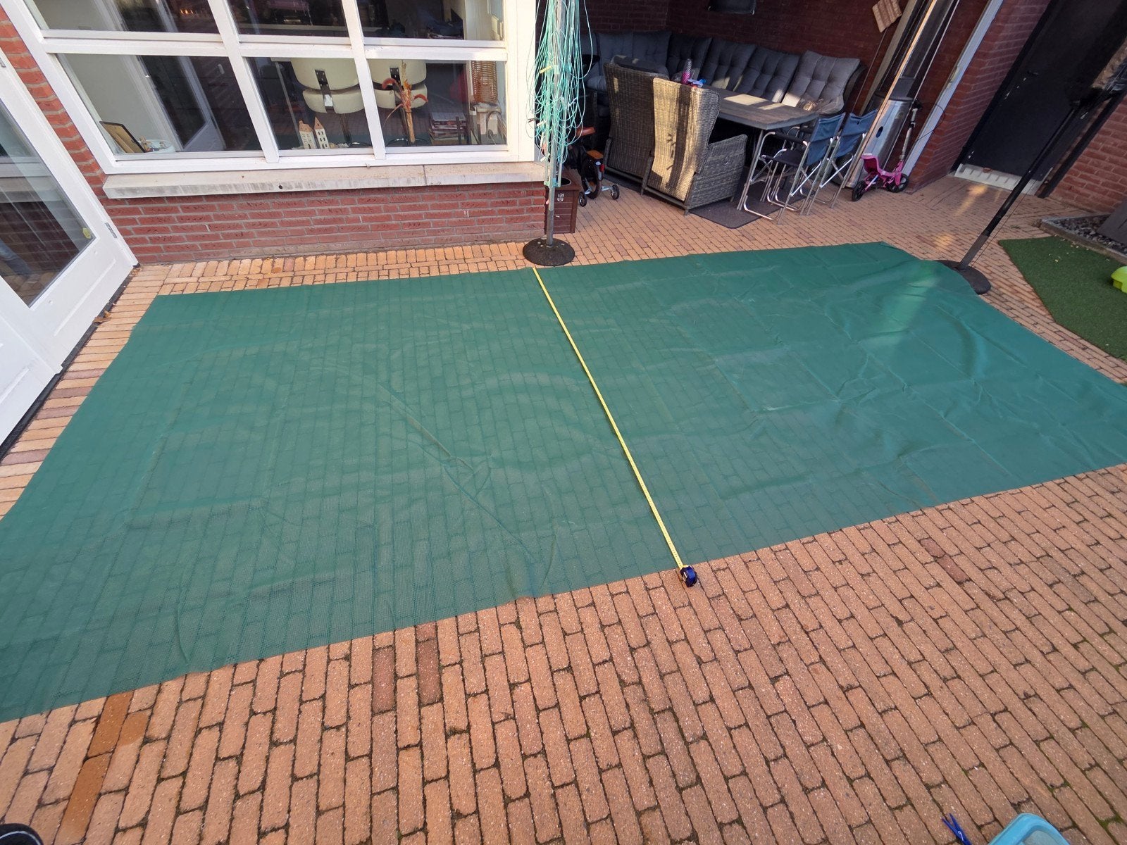 Groen voortenttapijt/grondzeil 5.77m x 2.49m, Ophalen, Gebruikt