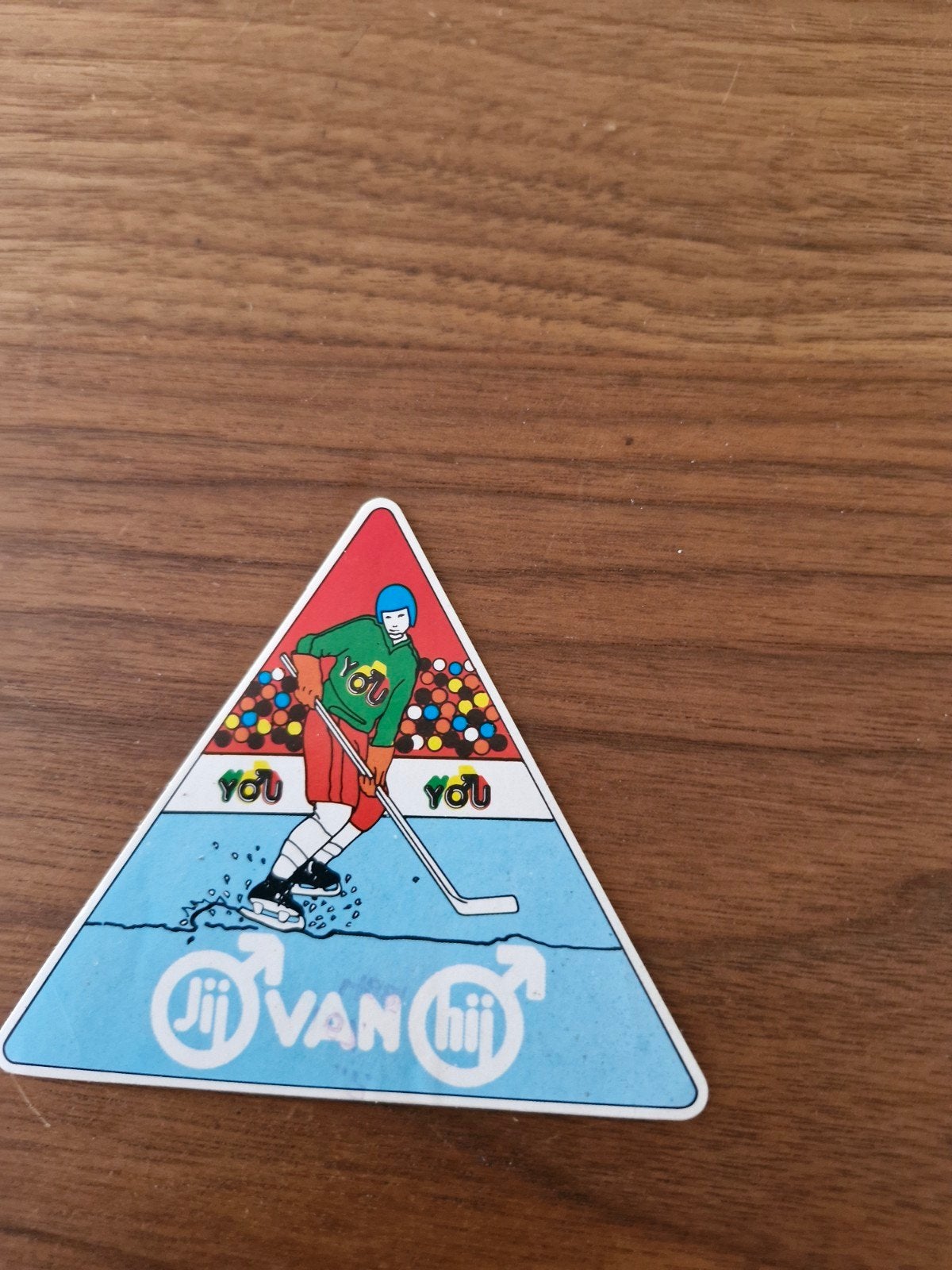 11084 Vintage ijshockey sticker - Jij van Hij, Ophalen of Verzenden, Gebruikt, Sport