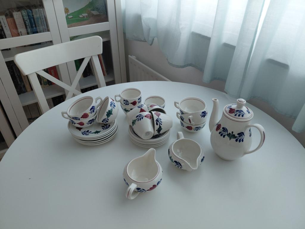 Vintage Boerenbont - kopjes, koffiepot, melk, Huis en Inrichting, Keuken | Servies, Gebruikt, Ophalen of Verzenden, Kop(pen) en/of Schotel(s)
