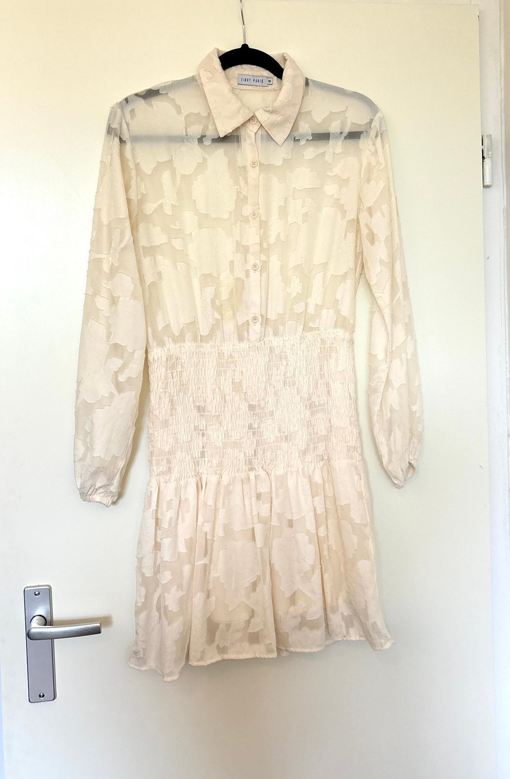 Eight Paris creme wit jurkje • overhemd dress • maat M, Kleding | Dames, Maat 38/40 (M), Wit, Ophalen of Verzenden, Zo goed als nieuw