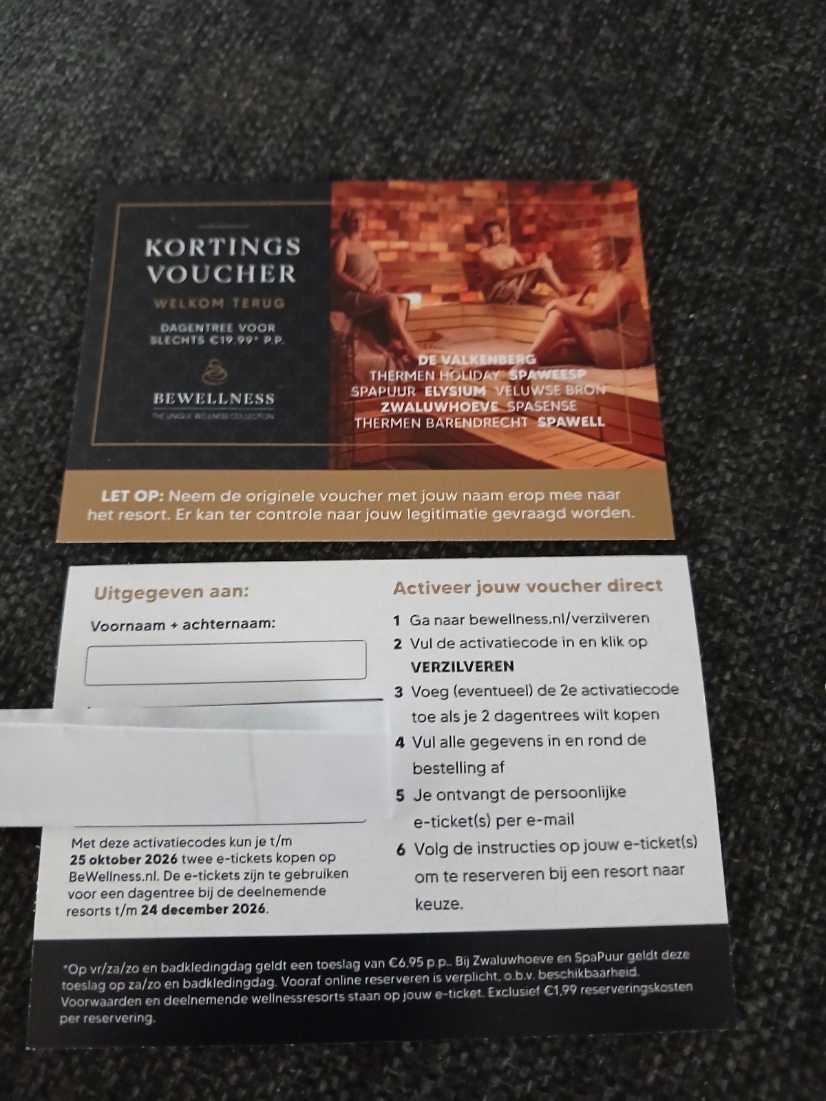 sauna entree korting, Tickets en Kaartjes