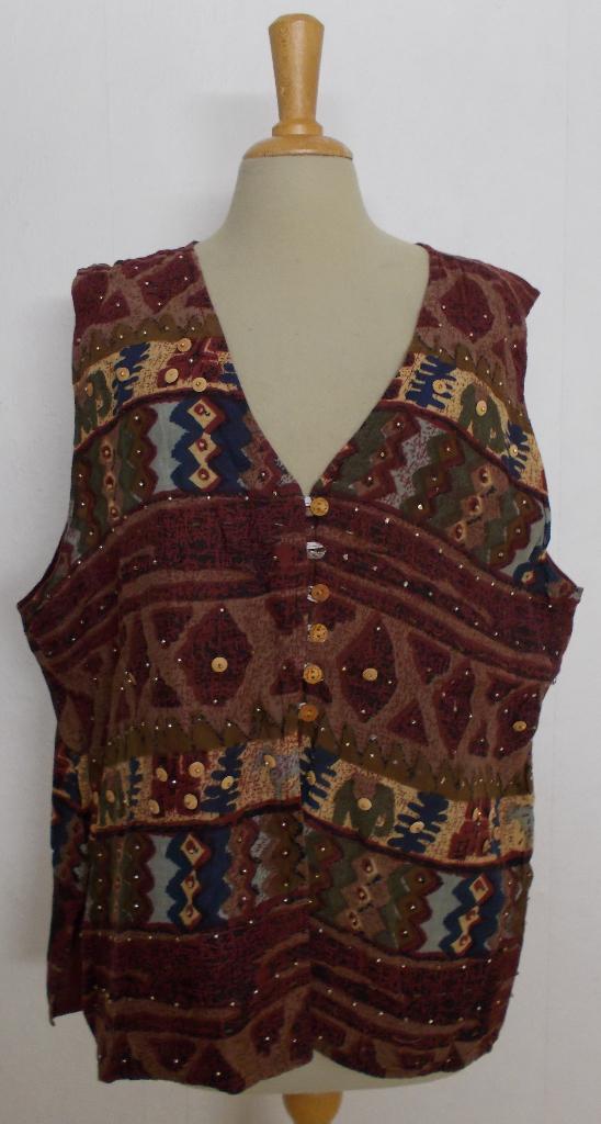 Apart 100% katoen batik print bewerkt gilet made in India!XL, Overige kleuren, Verzenden, Maat 46/48 (XL) of groter, Zo goed als nieuw