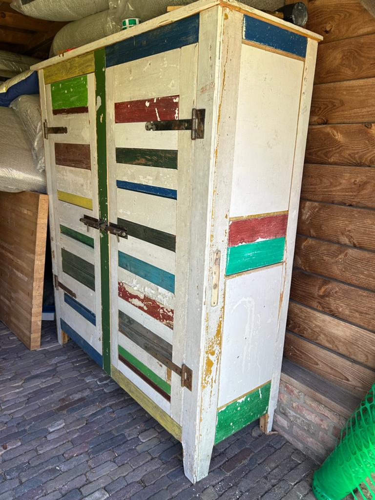 Unieke kast in Piet Hein Eek stijl, Huis en Inrichting, Kasten | Kledingkasten, Ophalen, Gebruikt, 100 tot 150 cm, 150 tot 200 cm