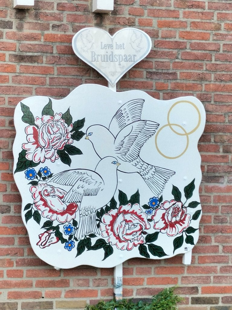 Getrouwd Huwelijkspaar feestbord Feestversiering., Ophalen, Nieuw, Versiering, Overige