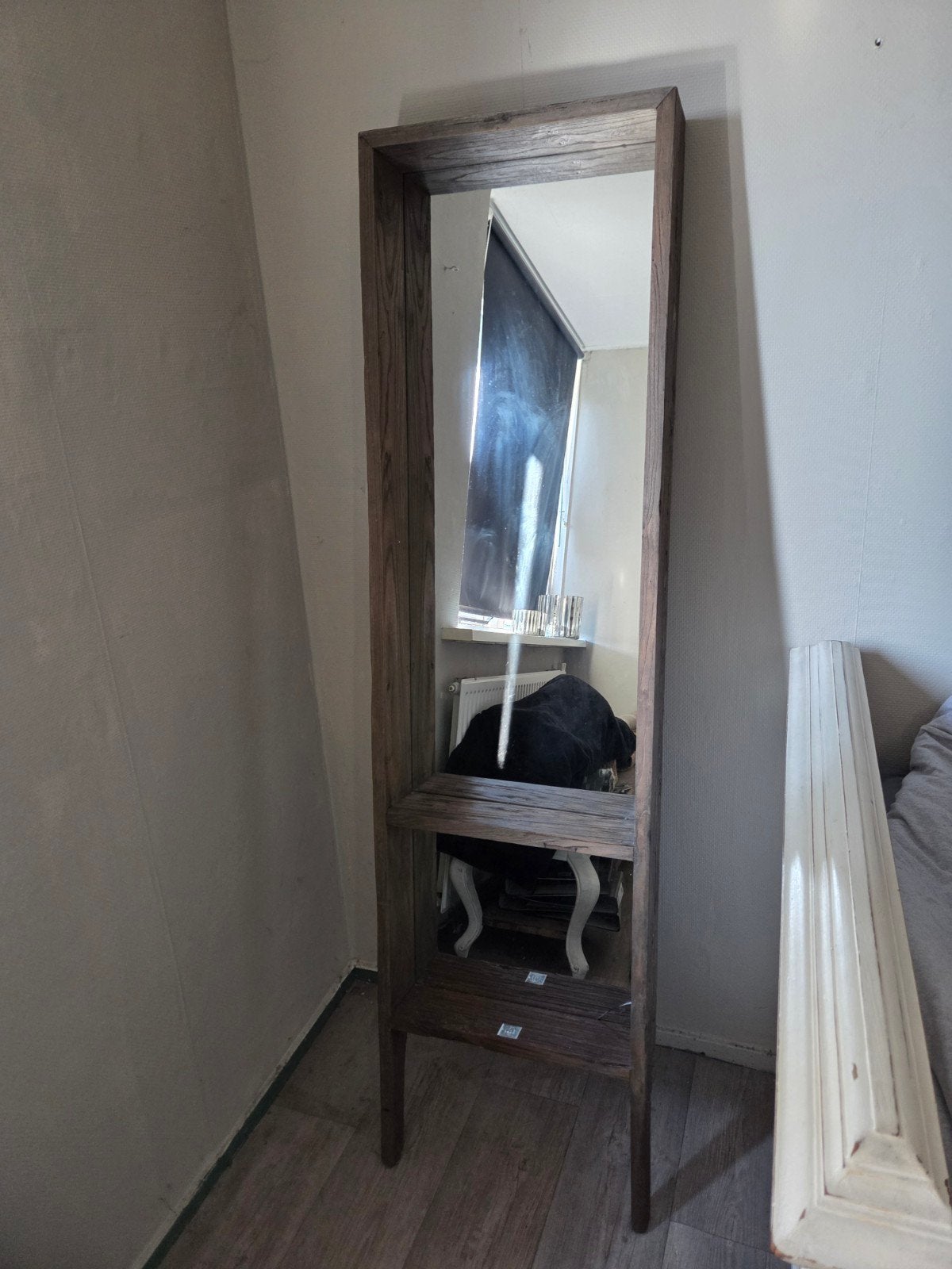 Riviera maison spiegel met plankjes, Huis en Inrichting, Woonaccessoires | Spiegels, Ophalen, Minder dan 50 cm, Zo goed als nieuw