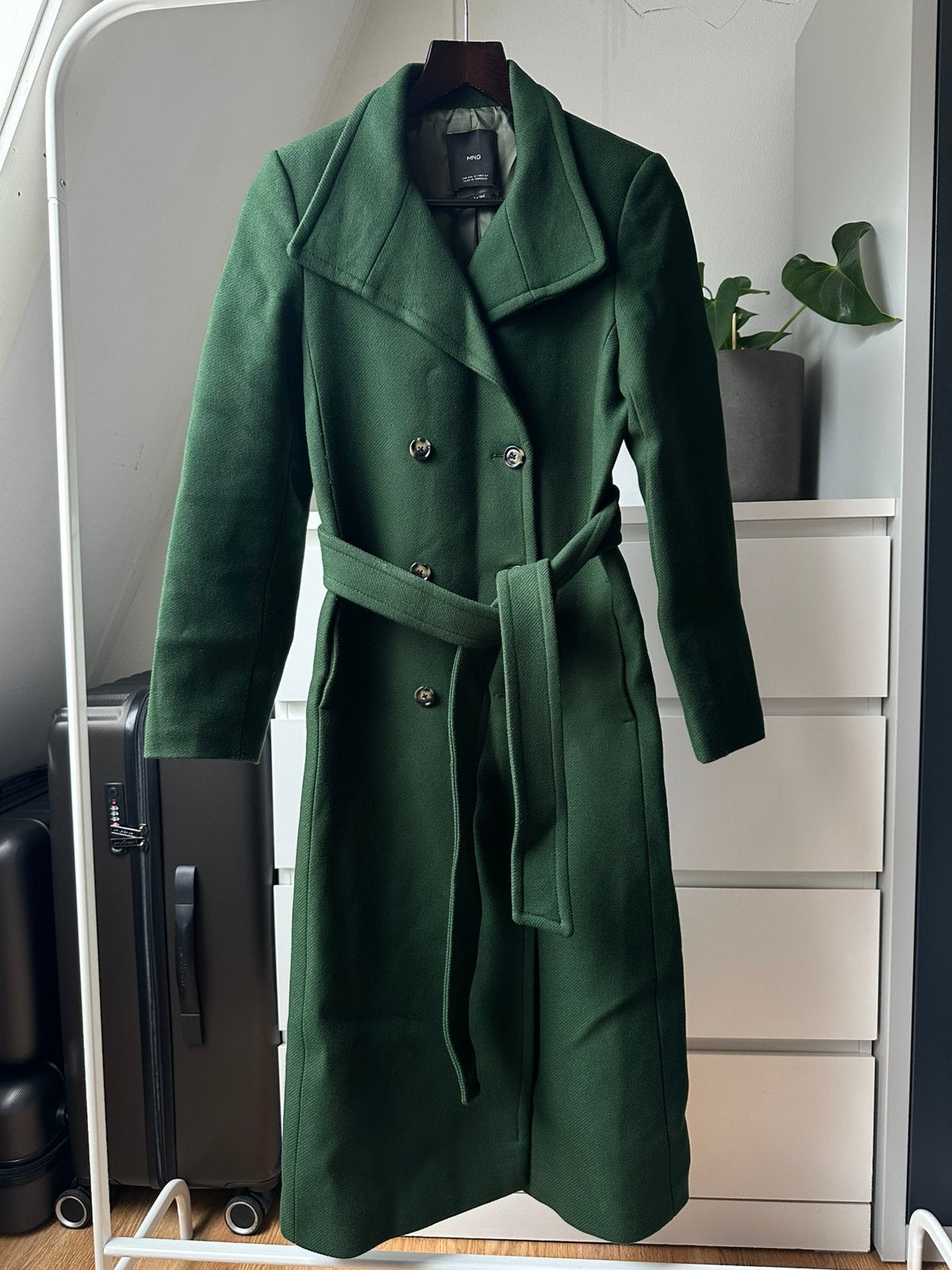 MANGO Dames wollen jas Maat S, Ophalen of Verzenden, Zo goed als nieuw, Maat 36 (S), Groen