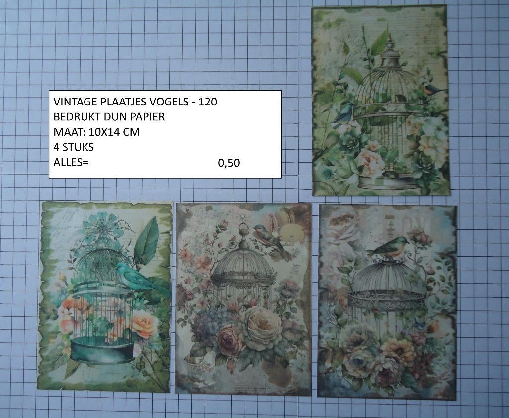 vintage plaatjes vogels 120 ( alleen verzenden, Ophalen, Nieuw, Dieren, Knipvel
