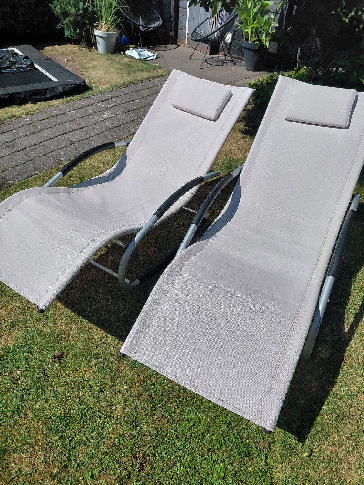 2 schommel ligstoelen, Ophalen, Gebruikt