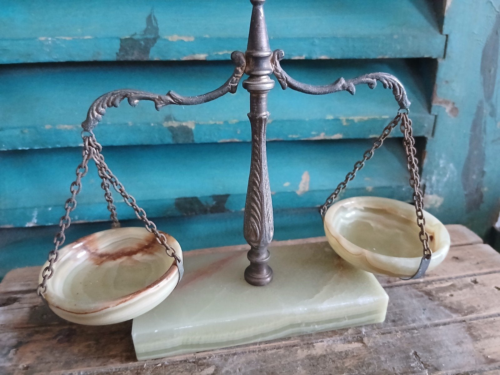 vintage onyx decoratie weegschaaltje, Ophalen of Verzenden