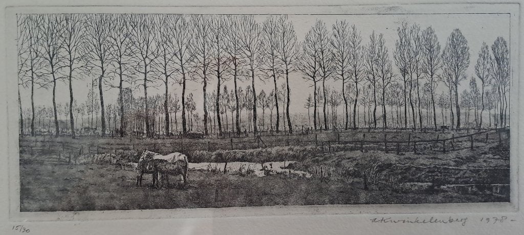 etsje door A. Kwinkelenberg - 1978, 19 cm, Origineel, Ophalen of Verzenden, 8 cm