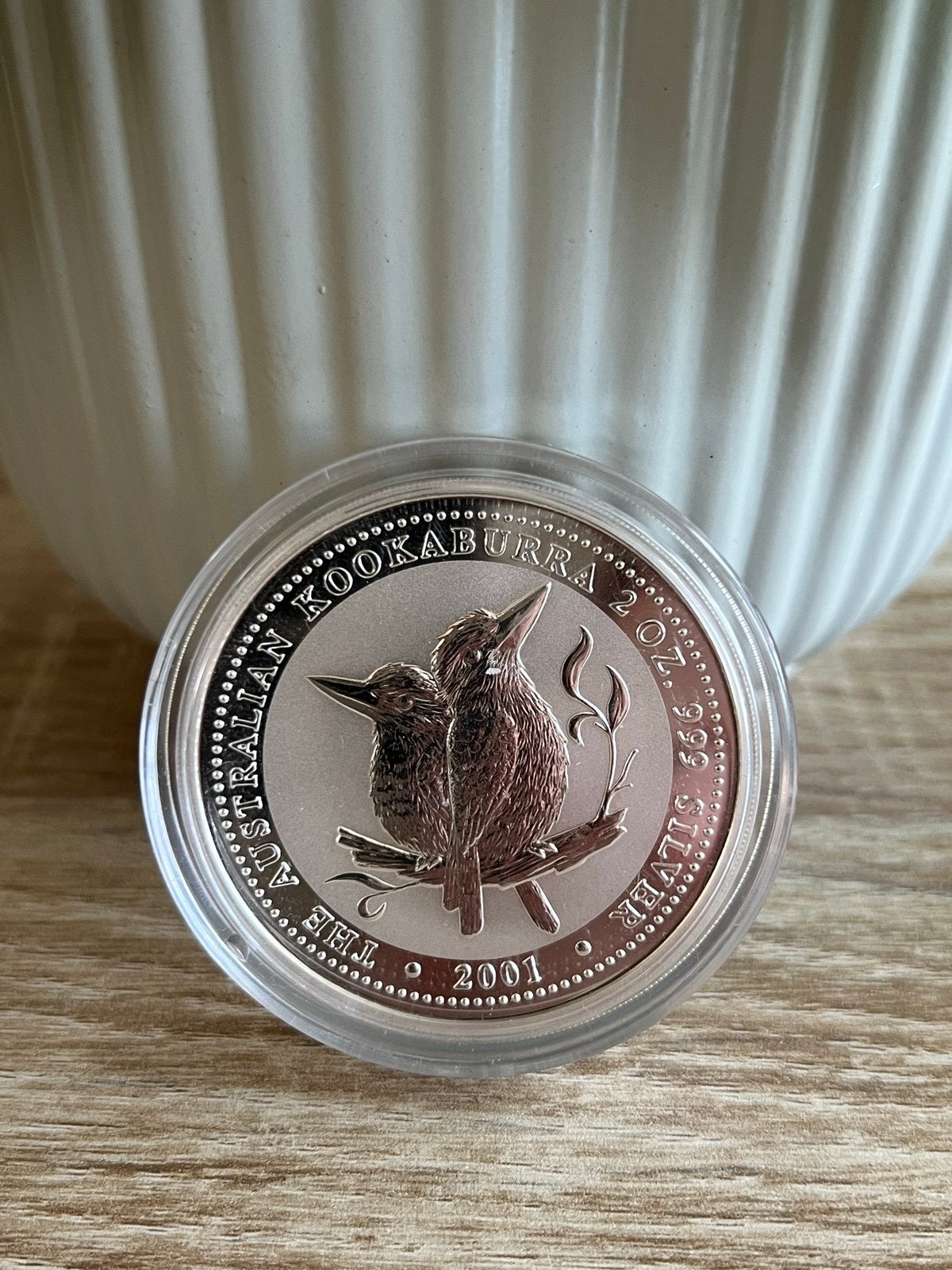 2001 Australische Kookaburra 2 oz Zilveren Munt, Ophalen of Verzenden, Losse munt, Zilver