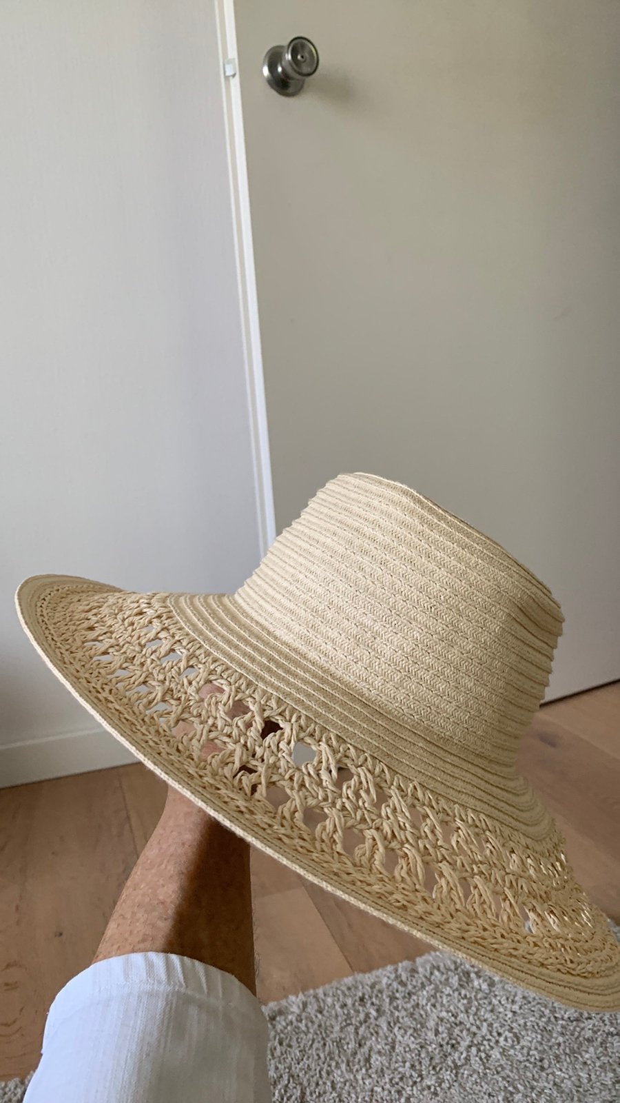 Zomerhoed met opengewerkte rand, Kleding | Dames, Hoeden en Petten, Ophalen of Verzenden, Nieuw, One size fits all, Hoed