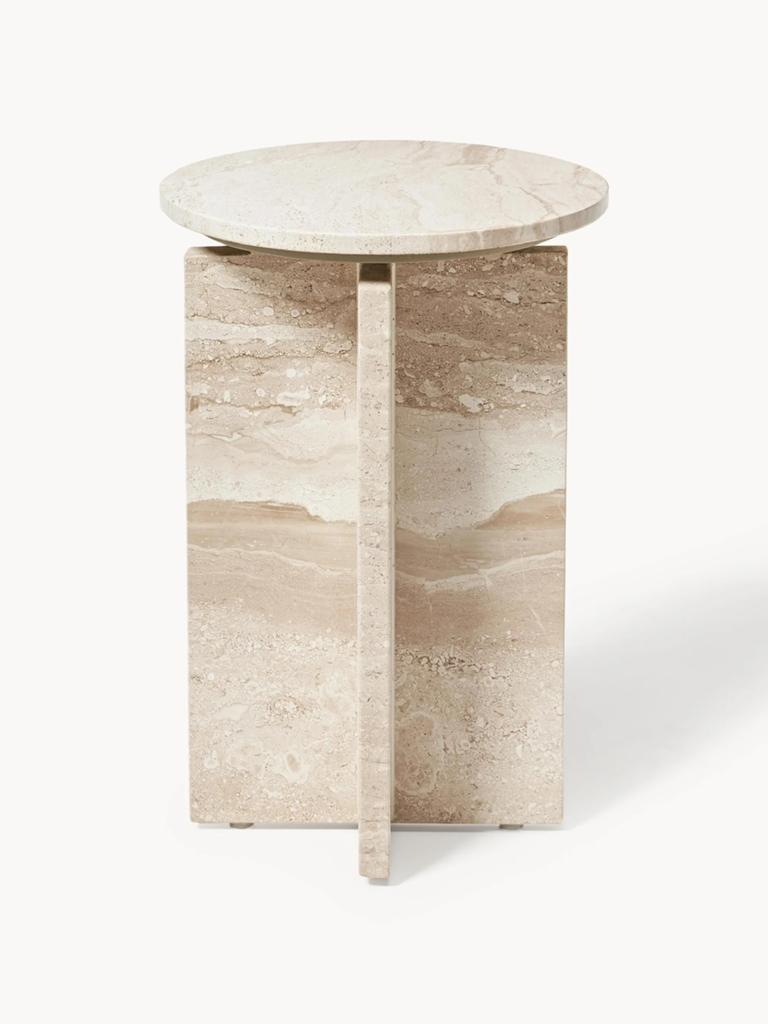 Marmeren bijzettafel Westwing, nieuw €429!, Huis en Inrichting, Tafels | Bijzettafels, Ophalen, Zo goed als nieuw, Rond, Minder dan 55 cm