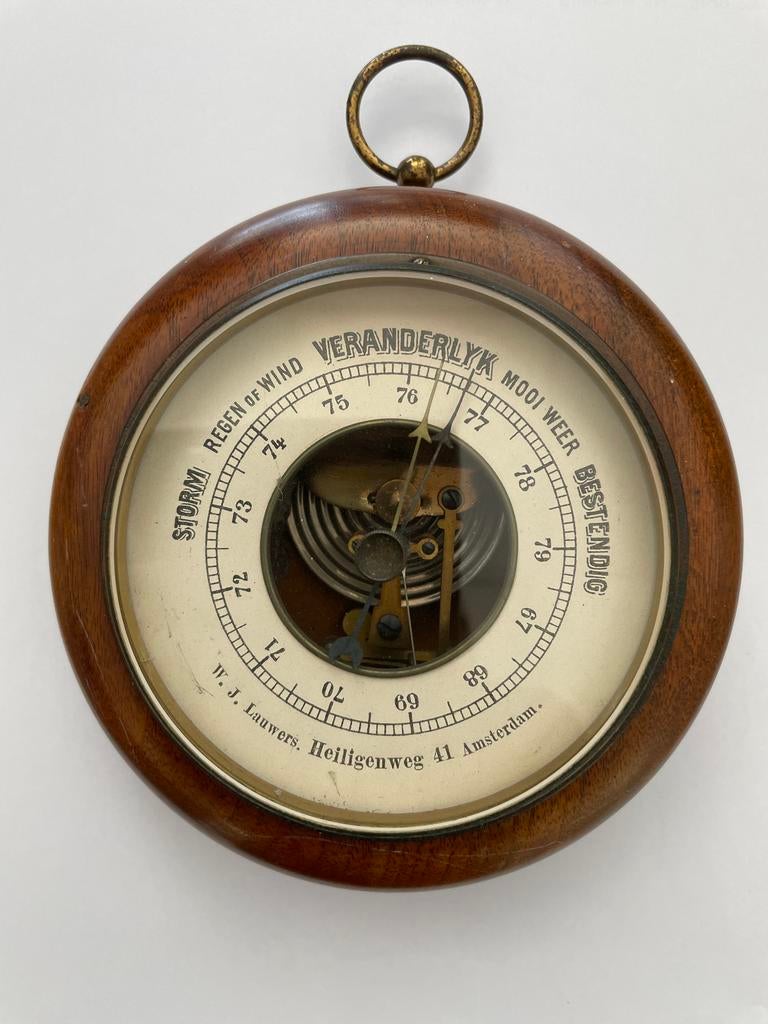 Antieke Barometer W.J. Lauwers Amsterdam, Ophalen, Gebruikt, Barometer