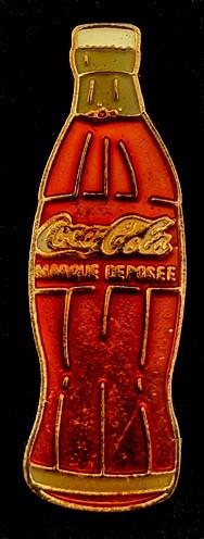 Coca-Cola flesje pin- bruin epoxy, Verzamelen, Ophalen of Verzenden, Nieuw, Merk, Speldje of Pin