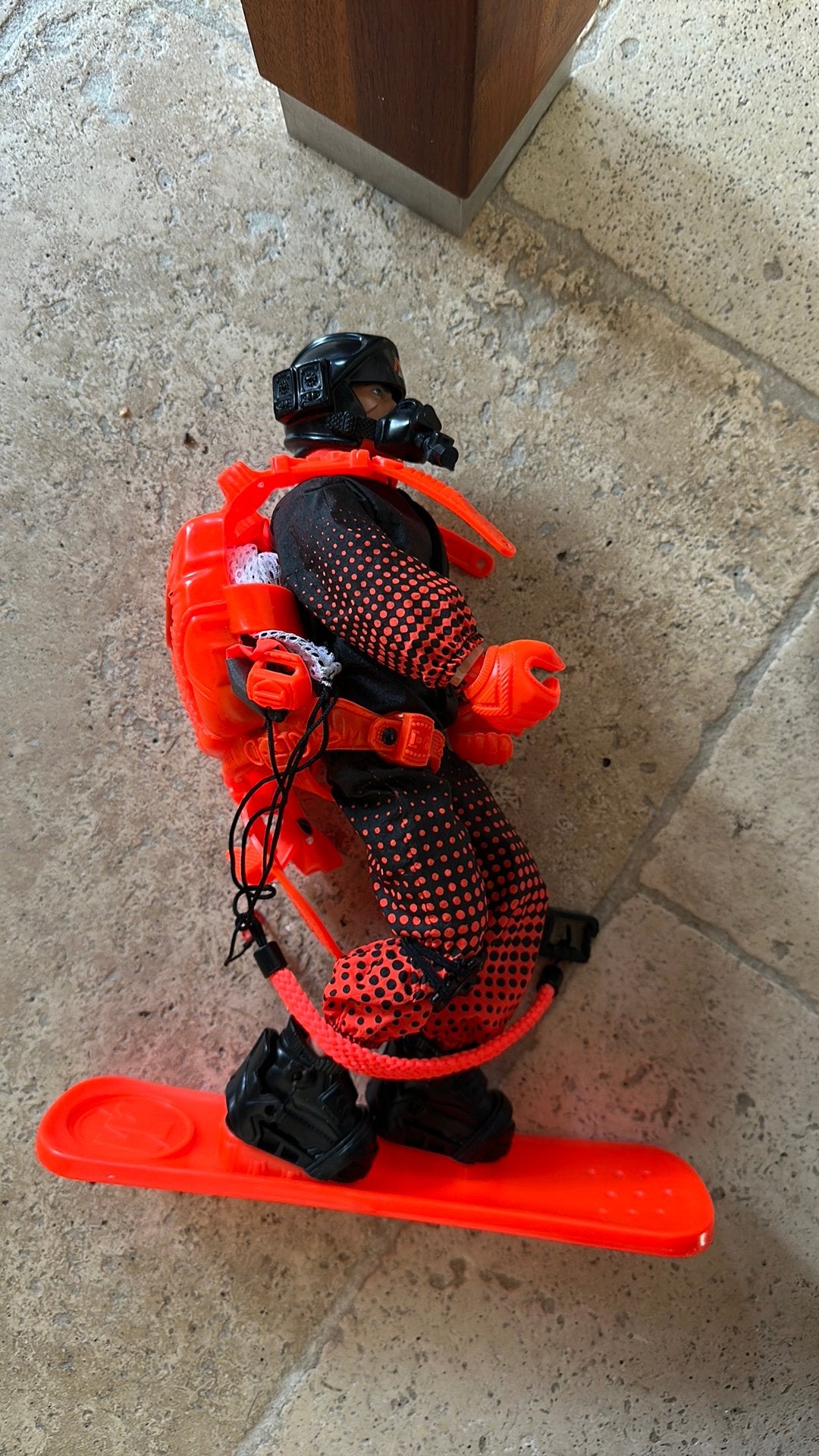 Actiefiguur snowboarder met helm en rugzak, Ophalen, Gebruikt