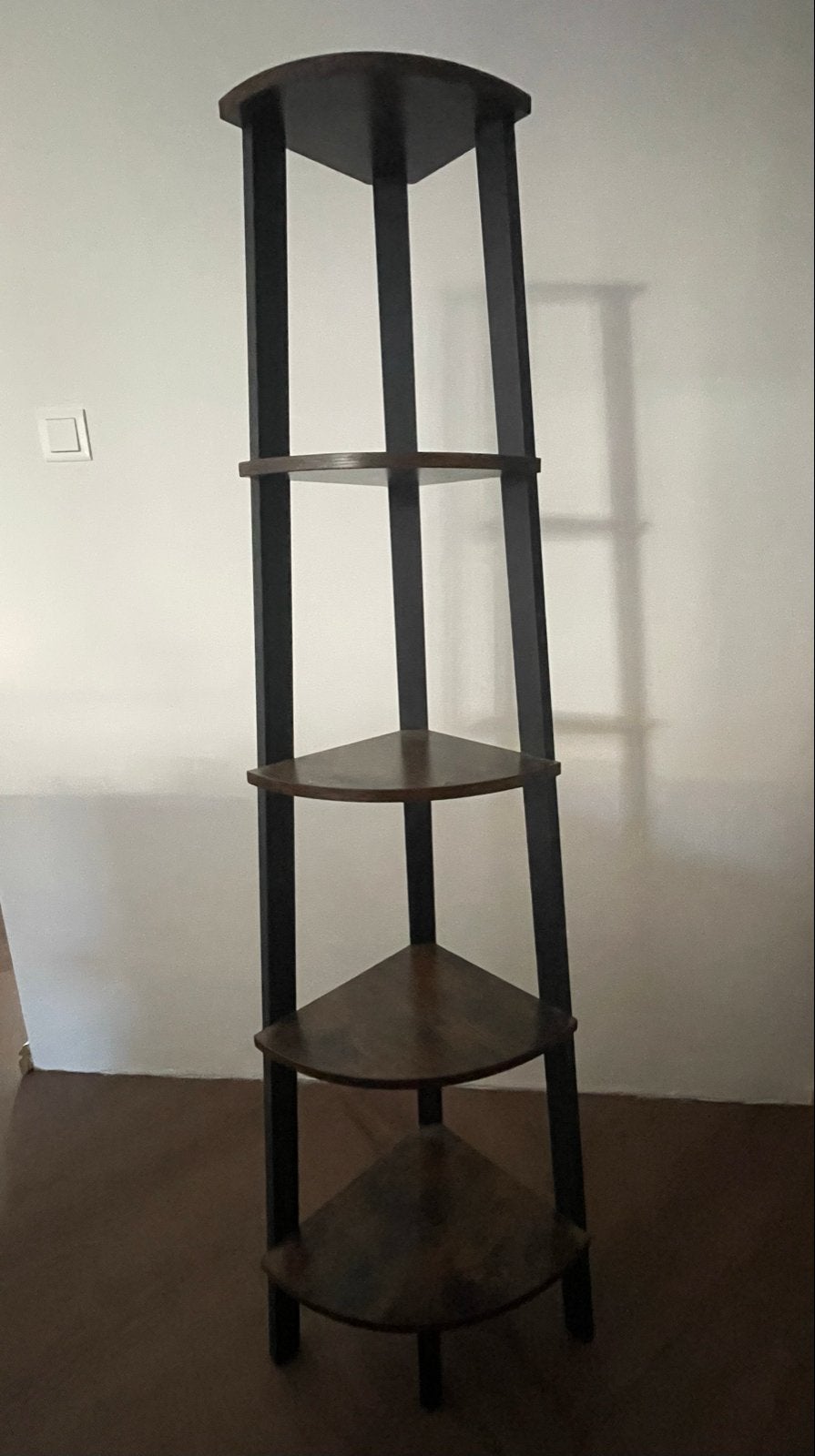 Hoekrek met 5 planken - Donkerbruin/Zwart, Ophalen, Gebruikt