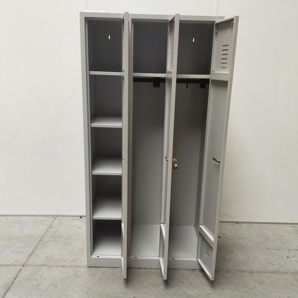 3-deurs ruimte besparende kledinglocker met hang/leggedeelt, Huis en Inrichting, Kasten | Kledingkasten, Niet ingevuld, Gebruikt