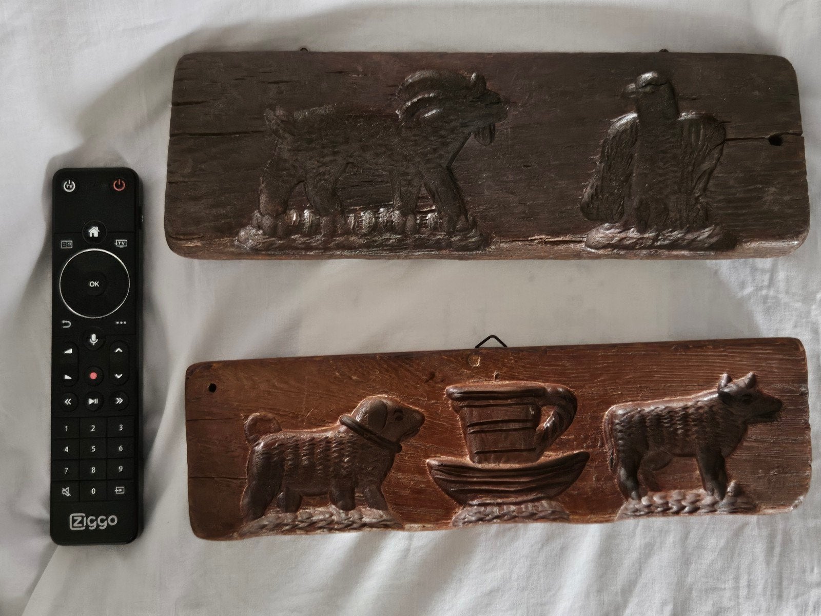 Antieke houten speculaas koekplanken met dierenfiguren, Ophalen of Verzenden