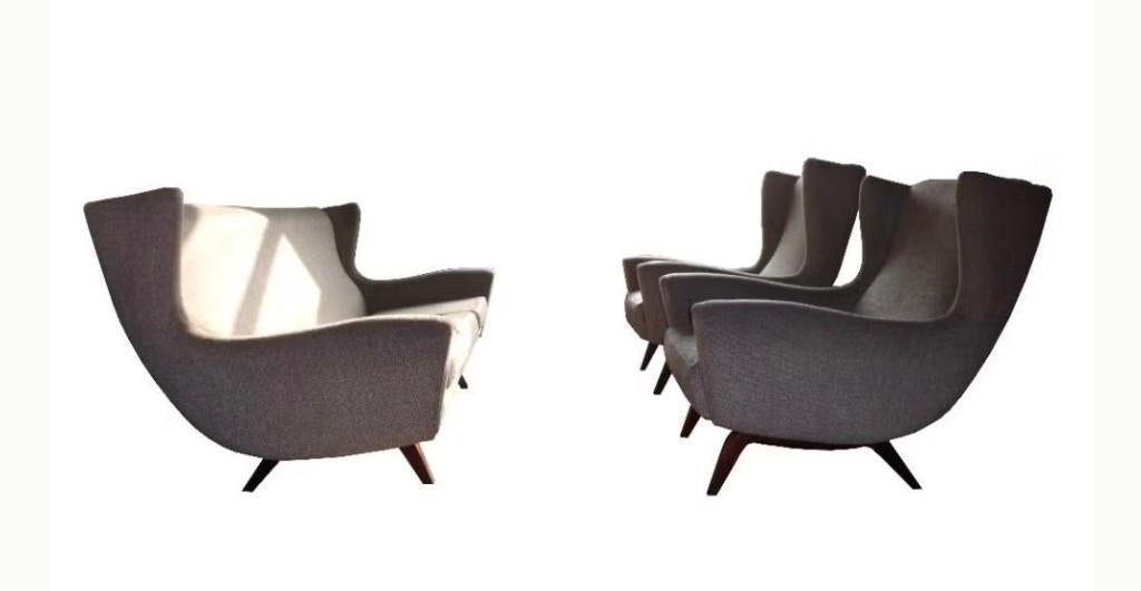 Fantastische vintage Illum Wikkelso 110 design fauteuils, Huis en Inrichting, Fauteuils, Ophalen, Gebruikt, 75 tot 100 cm, Stof