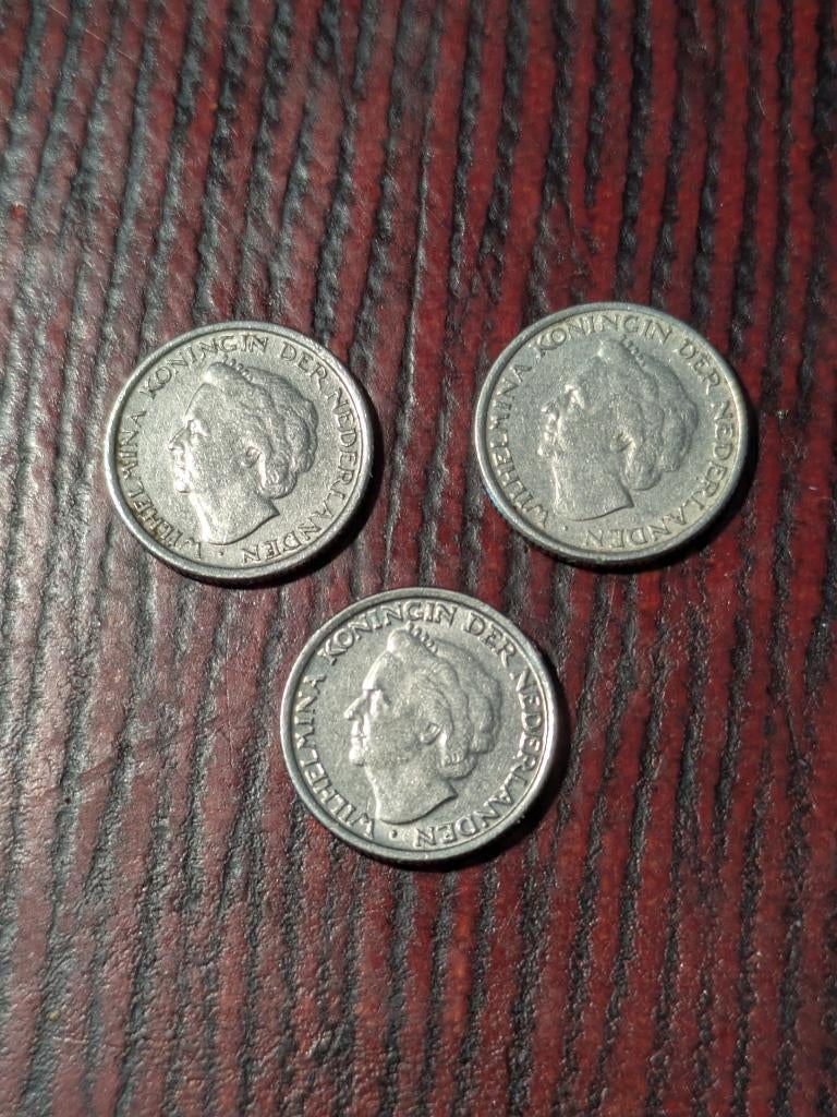 3x Nikkelen Dubbeltjes 1948 - Wilhelmina., Postzegels en Munten, Munten | Nederland, Ophalen of Verzenden, Koningin Wilhelmina