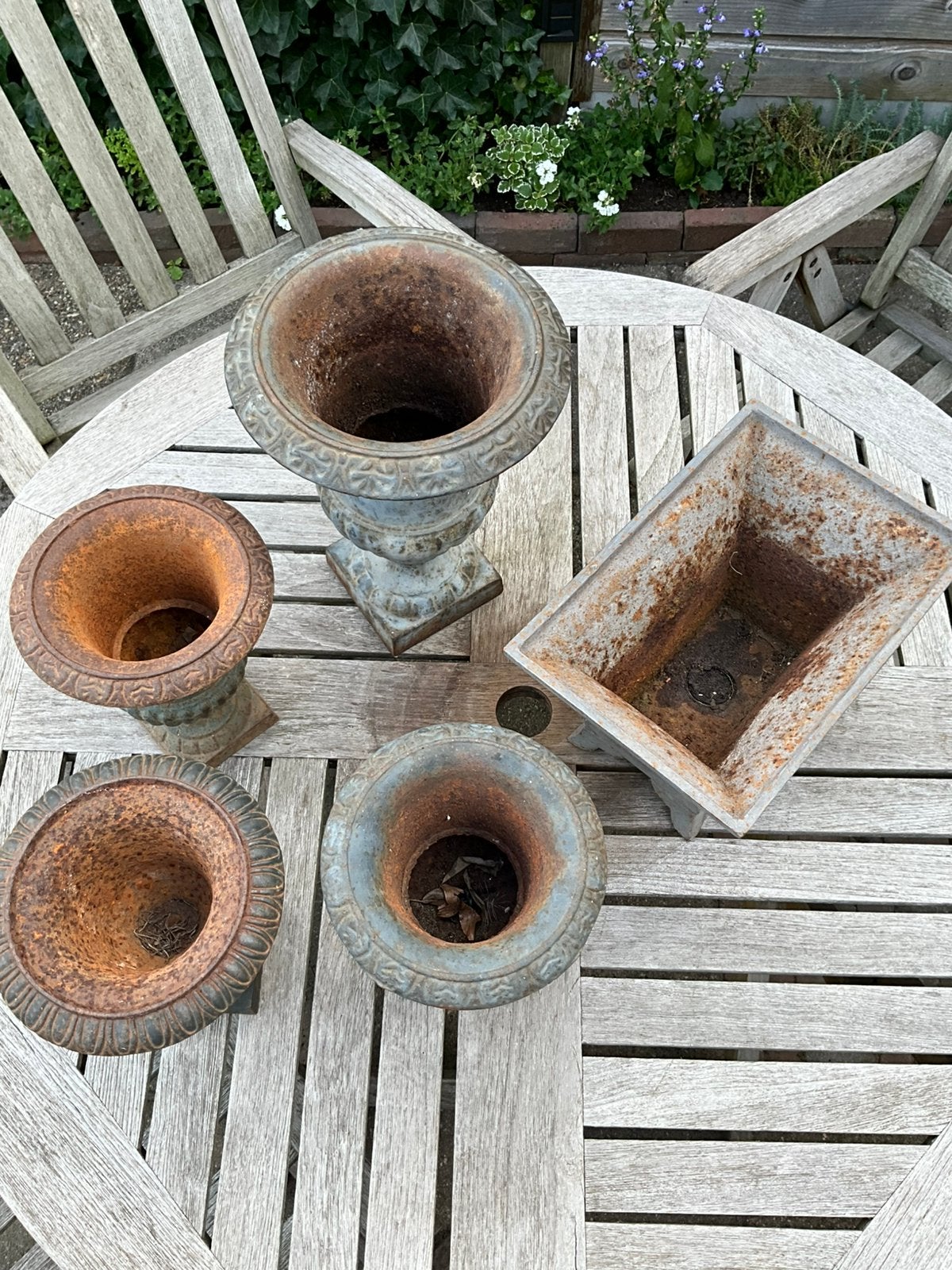 Gietijzeren Franse tuinvazen, Tuin en Terras, Tuinvazen, Ophalen, Gebruikt