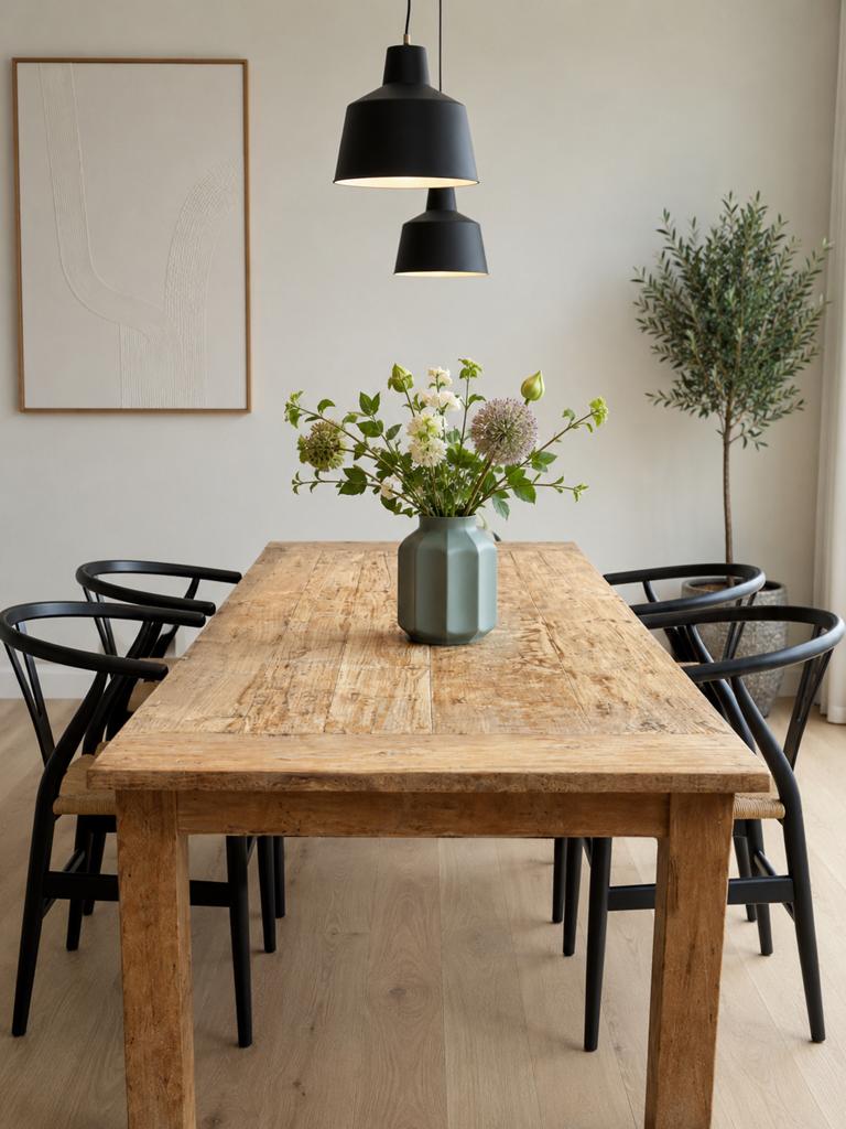 Robuuste Teakhouten Eettafel - 240x100 cm, Ophalen, Gebruikt, 100 tot 150 cm, Teakhout
