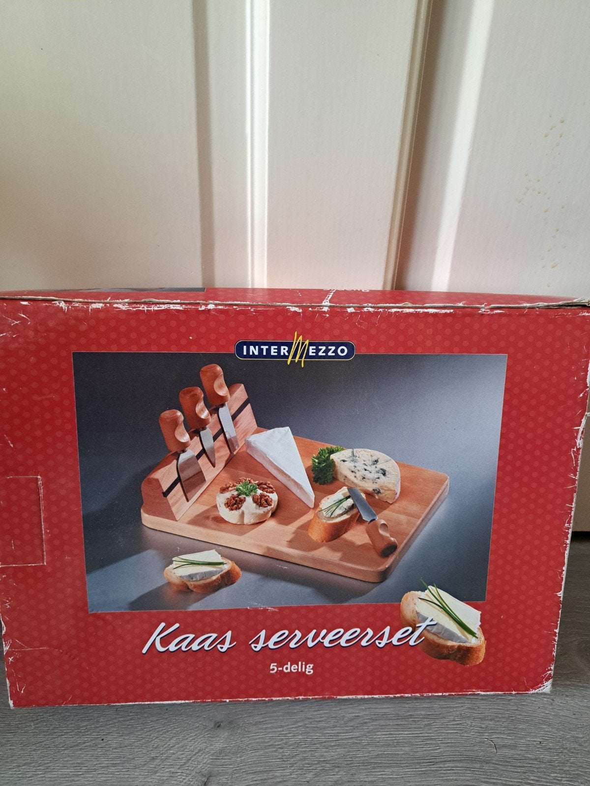 Kaasplank met mesjes - Nieuw in doos (35x25 cm), Snij-/serveerplank, Ophalen, Nieuw, Hout