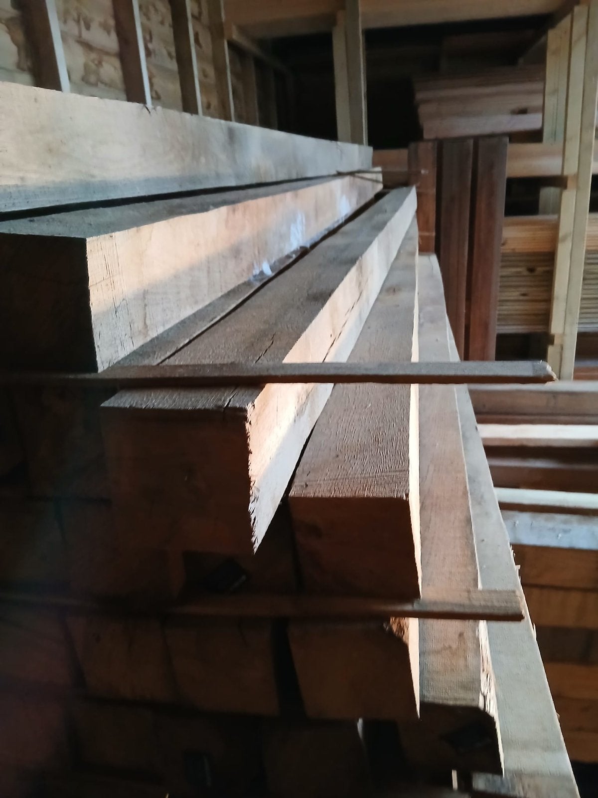Eiken palen 10 x 10 x 3 m lang., Ophalen, Nieuw, 250 cm of meer, Palen