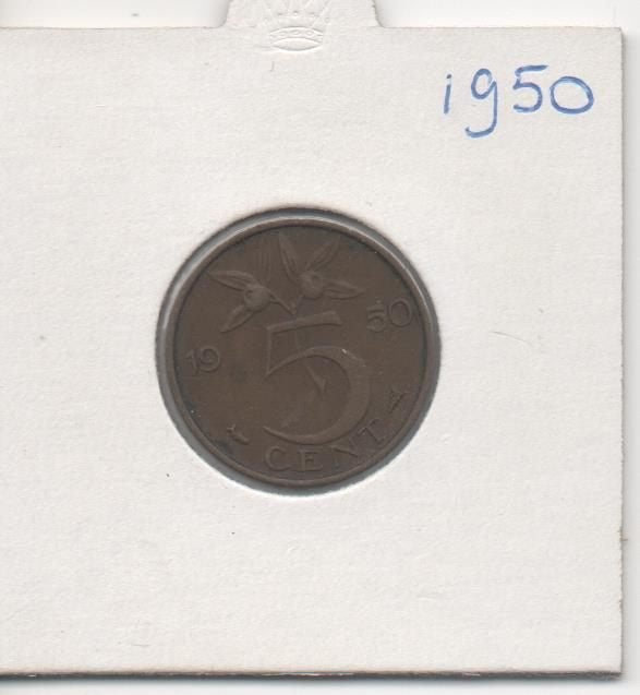 Stuiver Juliana periode, Ophalen of Verzenden, Koningin Juliana, 5 cent, Losse munt