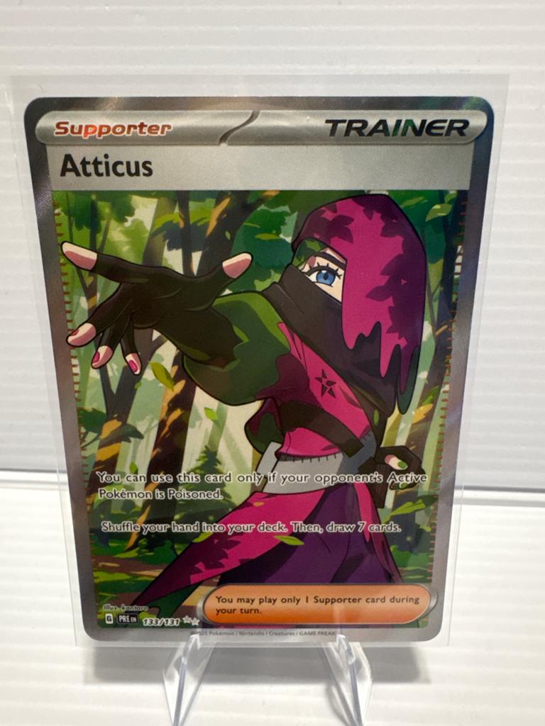 Atticus 133/131 Prismatic Evolutions NM Pokémon Kaart, Ophalen of Verzenden, Zo goed als nieuw, Losse kaart