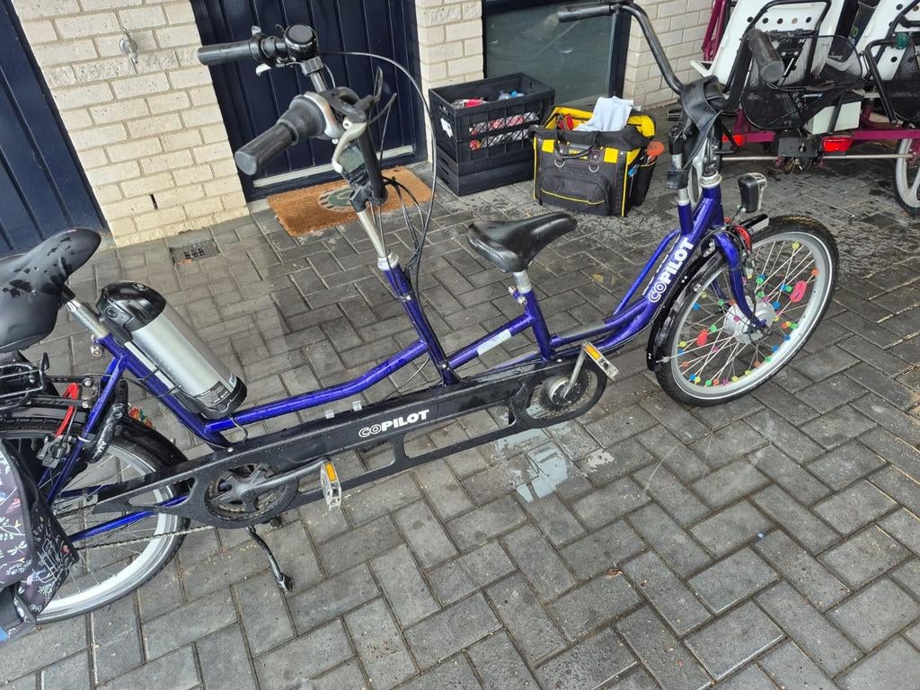 Co-pilot ouder-kind tandem met elektrische ondersteuning, Fietsen en Brommers, Fietsen | Tandems, Gebruikt, 47 tot 51 cm, Ophalen