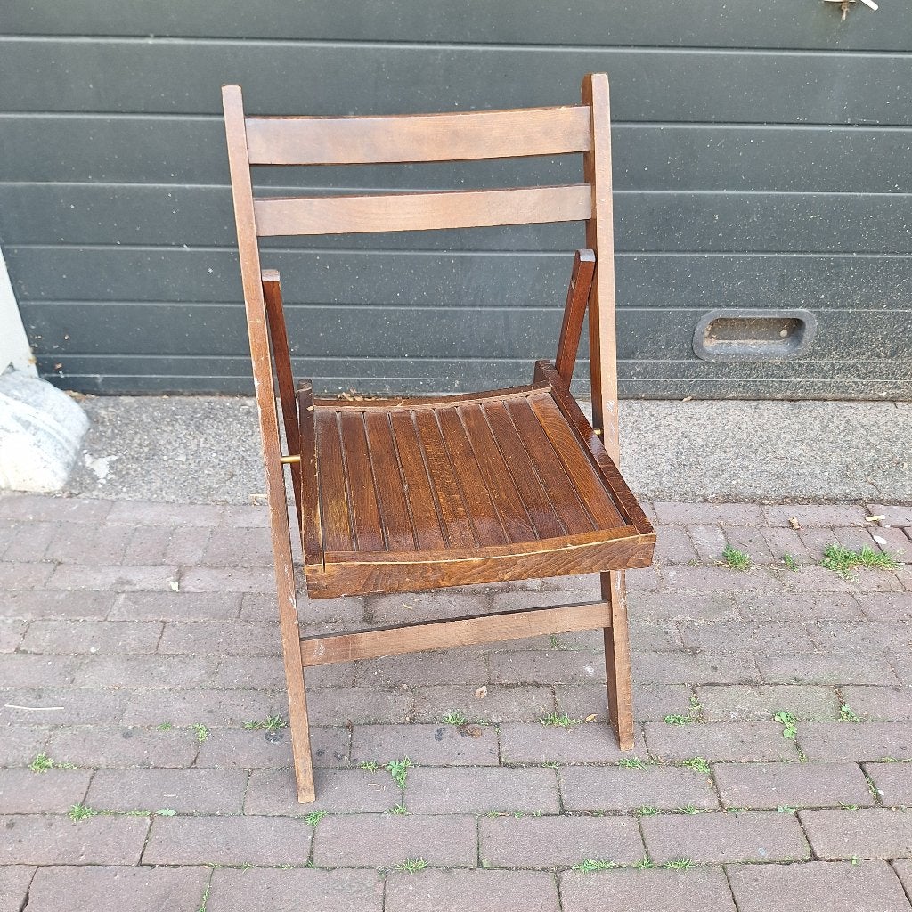 Vintage Houten Klapstoel / Stoel, Ophalen, Gebruikt, -, Vintage