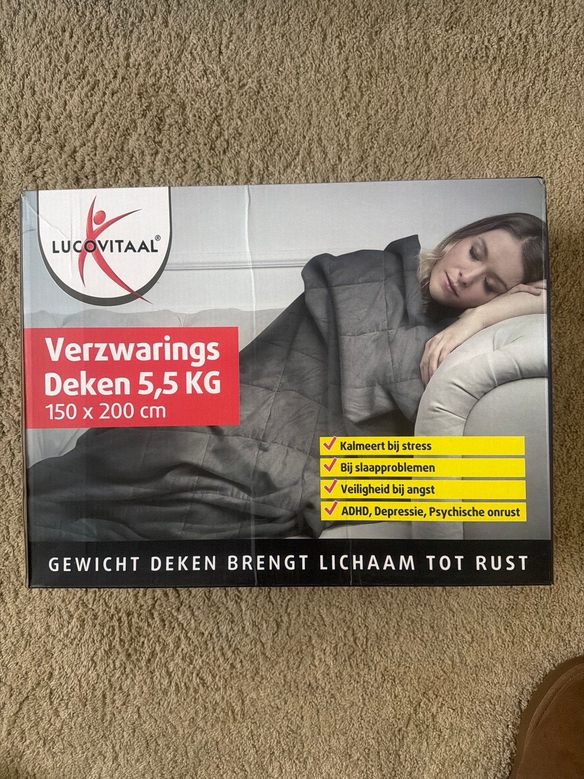 Verzwaringsdeken 5,5 KG - LucoVitaal - 150x200 cm, Eenpersoons, Ademend, Ophalen of Verzenden, Overige merken