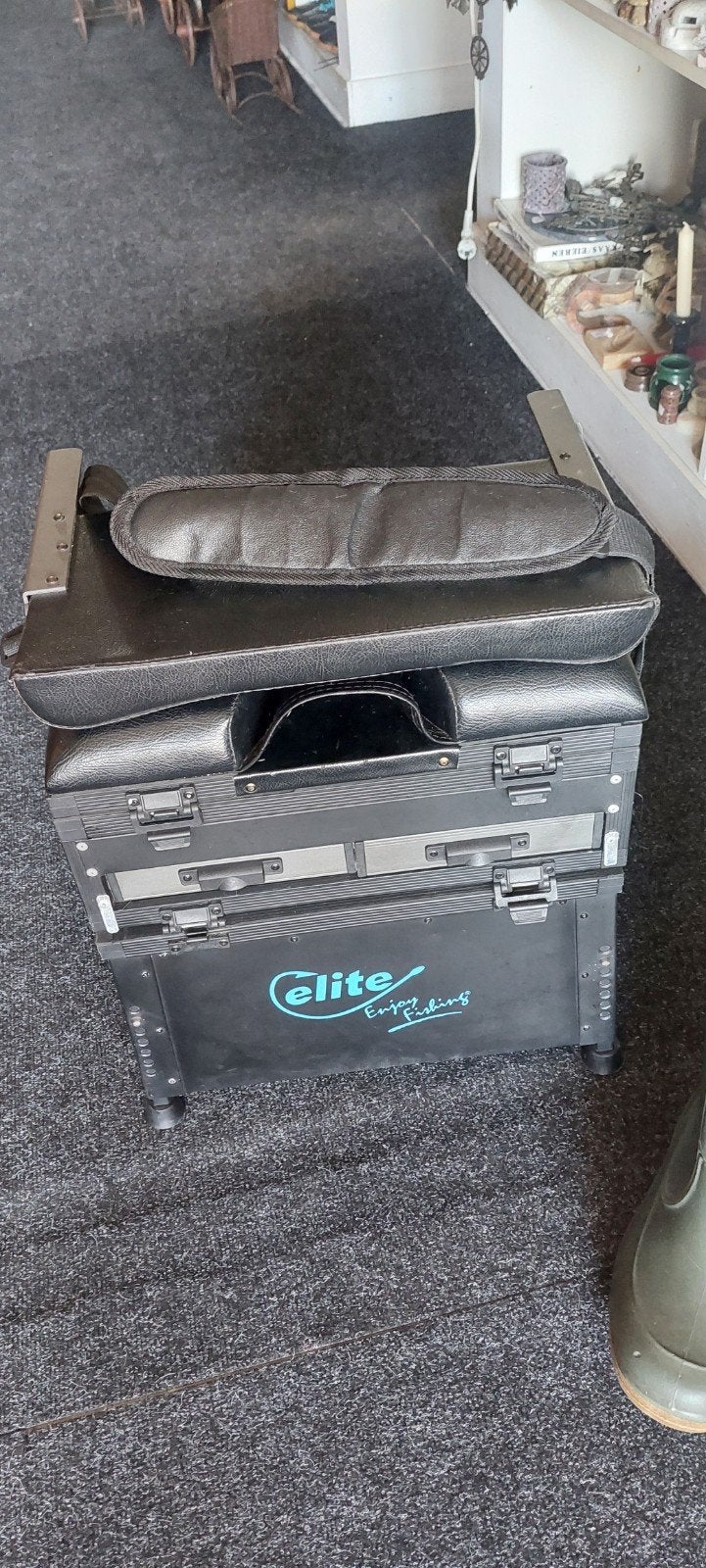 Elite Fishing Zitkist met Deluxe Rugleuning,met extra!, Ophalen, Gebruikt, Overige typen