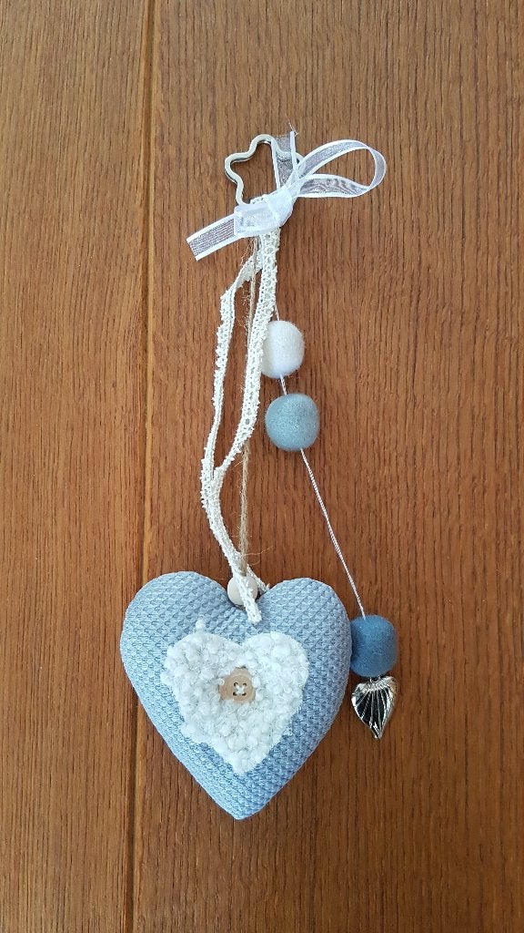Leuke unieke hanger, blauw/wit, handmade, Ophalen of Verzenden, Nieuw, Blauw