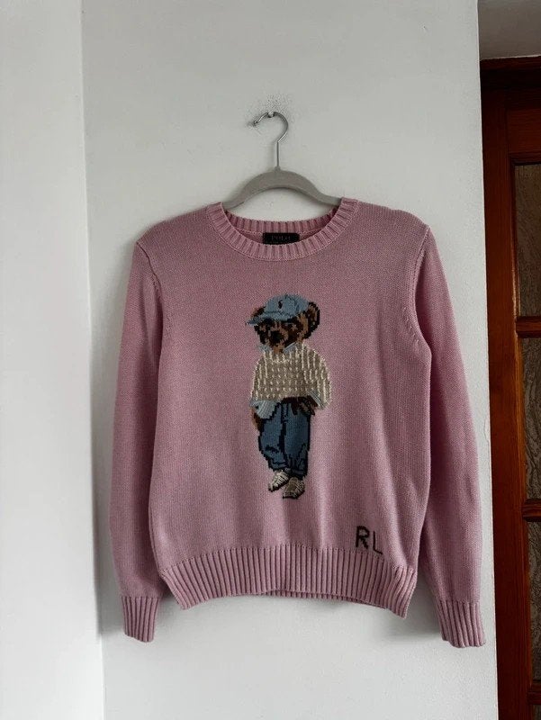 Roze trui van Ralph Lauren met een teddybeer. Maat M., Kleding | Dames, Truien en Vesten, Ophalen of Verzenden, Zo goed als nieuw