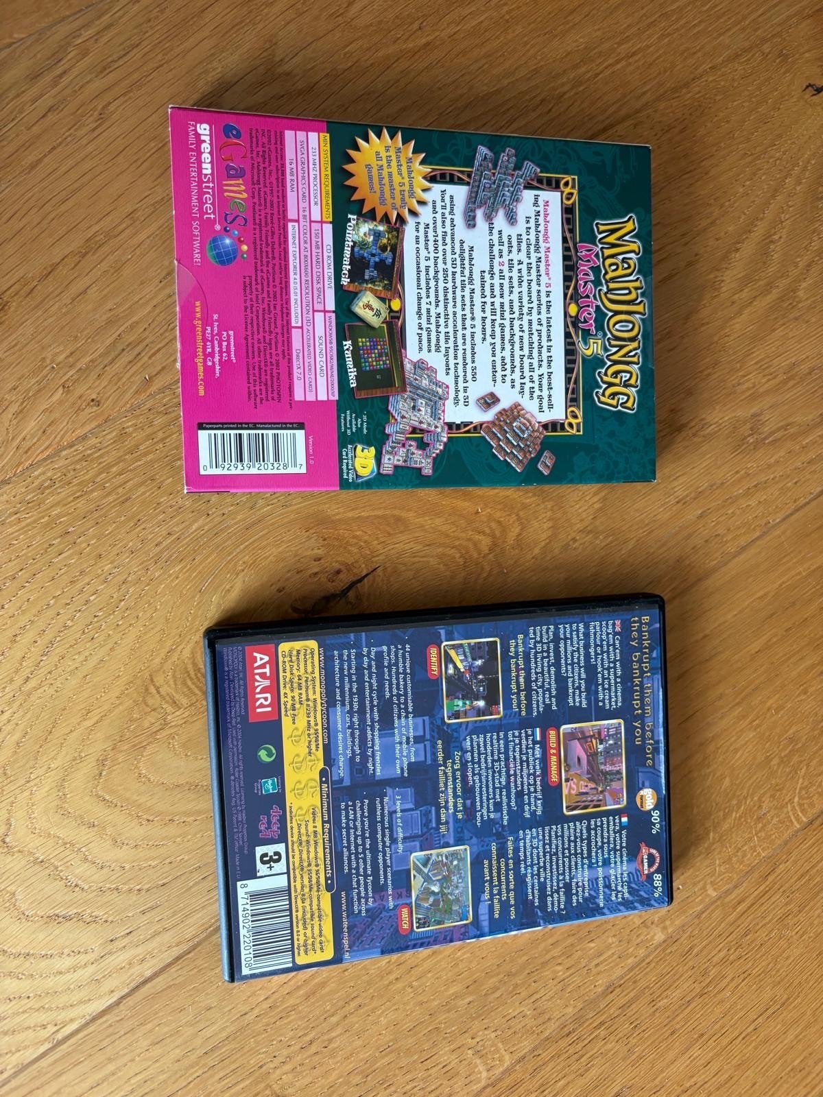 Monopoly Tycoon & Mahjongg Master 5 PC CD-ROM Games, Ophalen, 1 speler, Nieuw, Vanaf 3 jaar