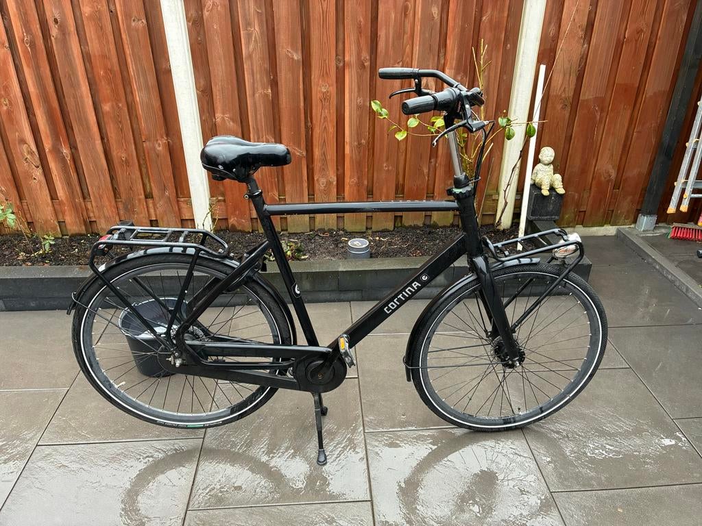 Zwarte Cortina herenfiets, Overige merken, Gebruikt, Versnellingen, Ophalen of Verzenden