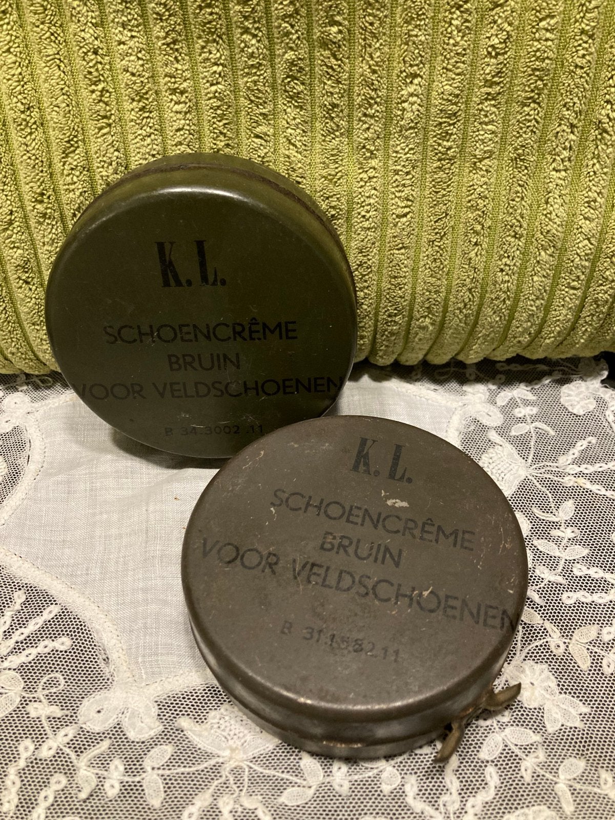 Vintage blikje schoencreme, leger (061024), Verzamelen, Ophalen of Verzenden, Landmacht, Nederland