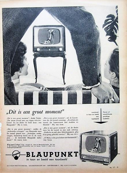 5 vintage advertenties reclames Blaupunkt audio video 57-90, Ophalen of Verzenden, Gebruikt, Reclamebord