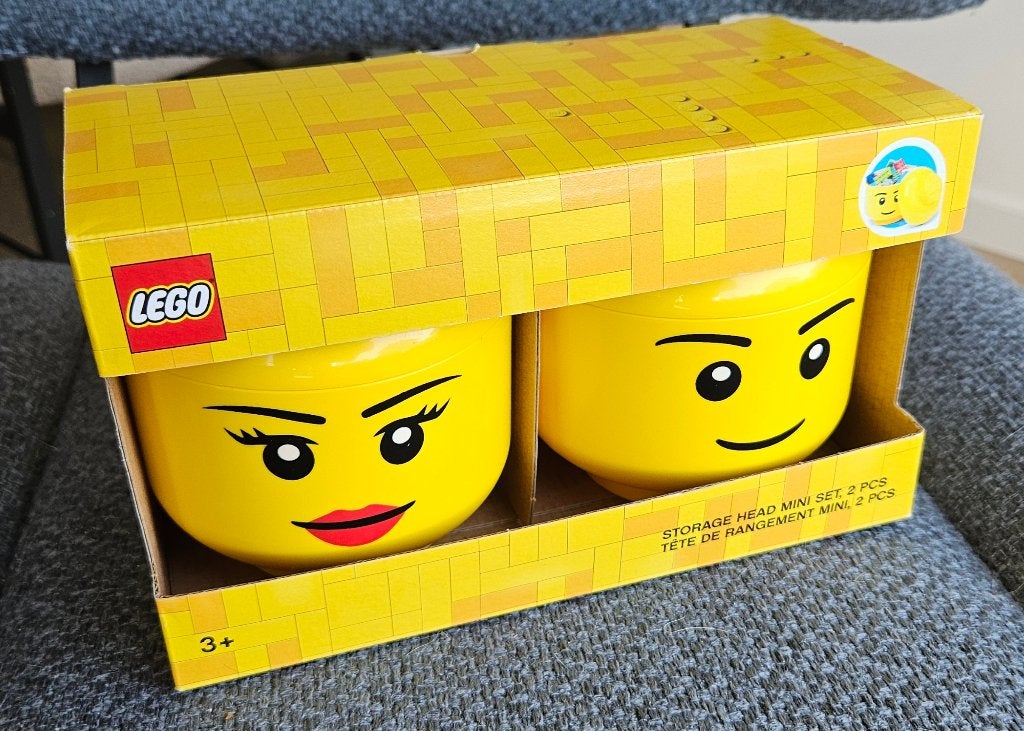 Lego 4033 dubbel Minifig Head Storage Container Mini, nieuw, Overige thema's, Lego, Accessoire, Nieuw